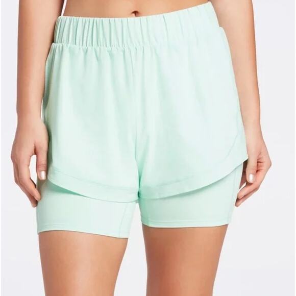 CALIA Womens Running Shorts Size S Mint Green Compresson Workout Training NWT - Picture 1 of 8